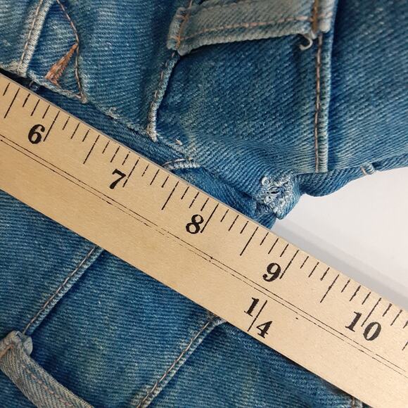 Vintage French Toast Patchwork Denim Belt Loop Stacked Jeans Kids 4S Custom Rare - Picture 13 of 14
